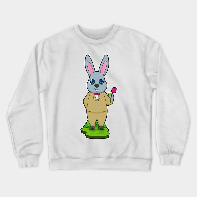 Rabbit Groom Suit Wedding Crewneck Sweatshirt by Markus Schnabel